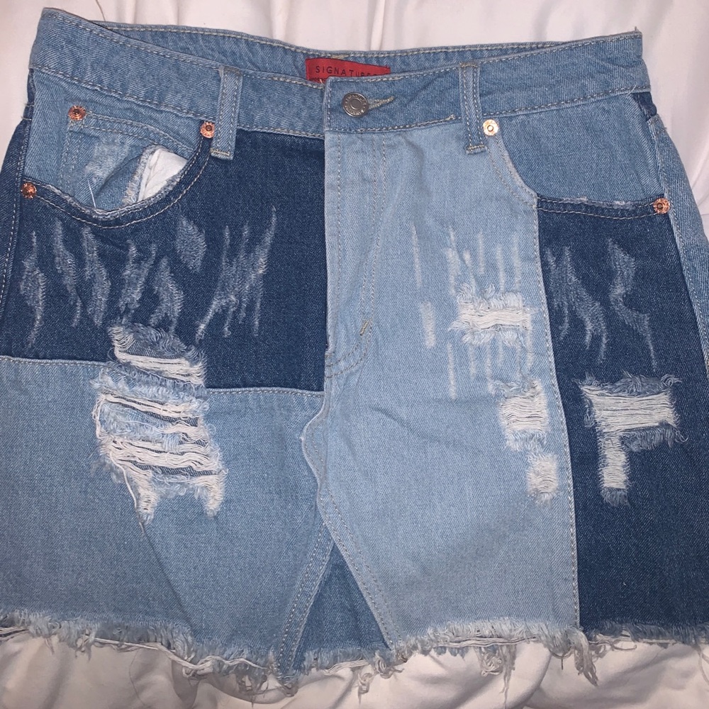 Mix Match Jean Tone Skirt